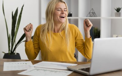 portrait-of-casual-woman-video-conferencing